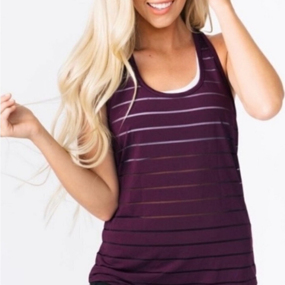 Zyia Havana Striped Purple Women's Tank Top